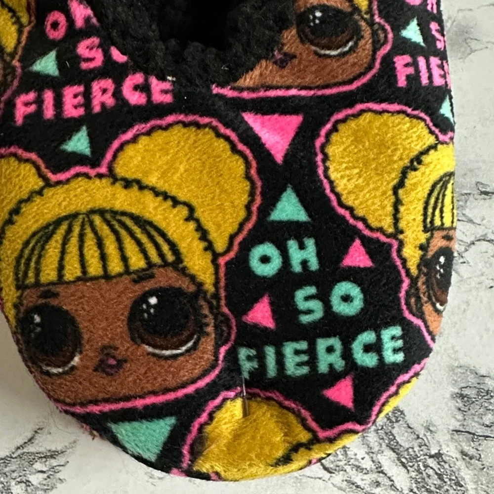 LOL Surprise Kid’s Fuzzy Babba Slippers Socks Size 13-4 M/L